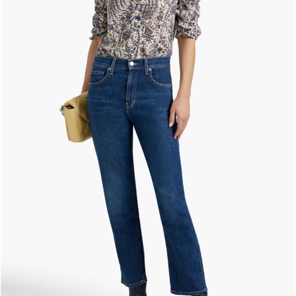 Veronica Beard Dark Blue Straight-Leg Jeans